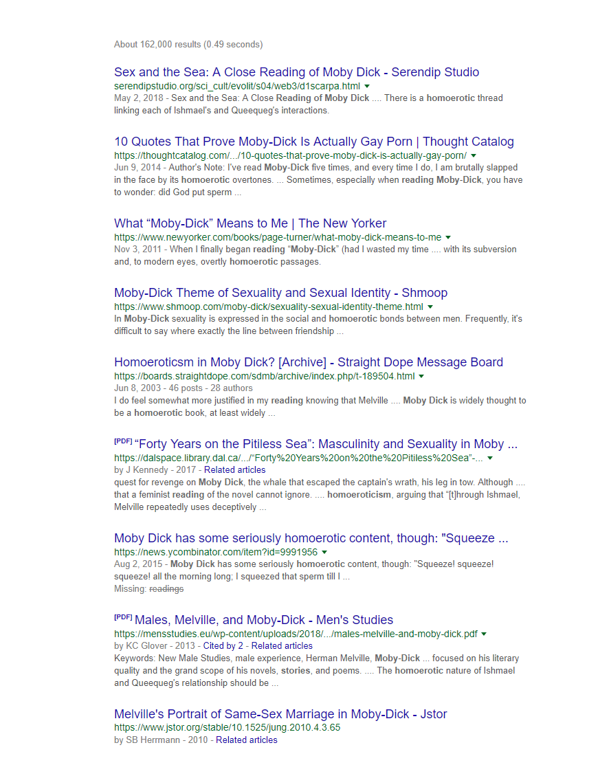 Homoerotic Reading Moby Dick